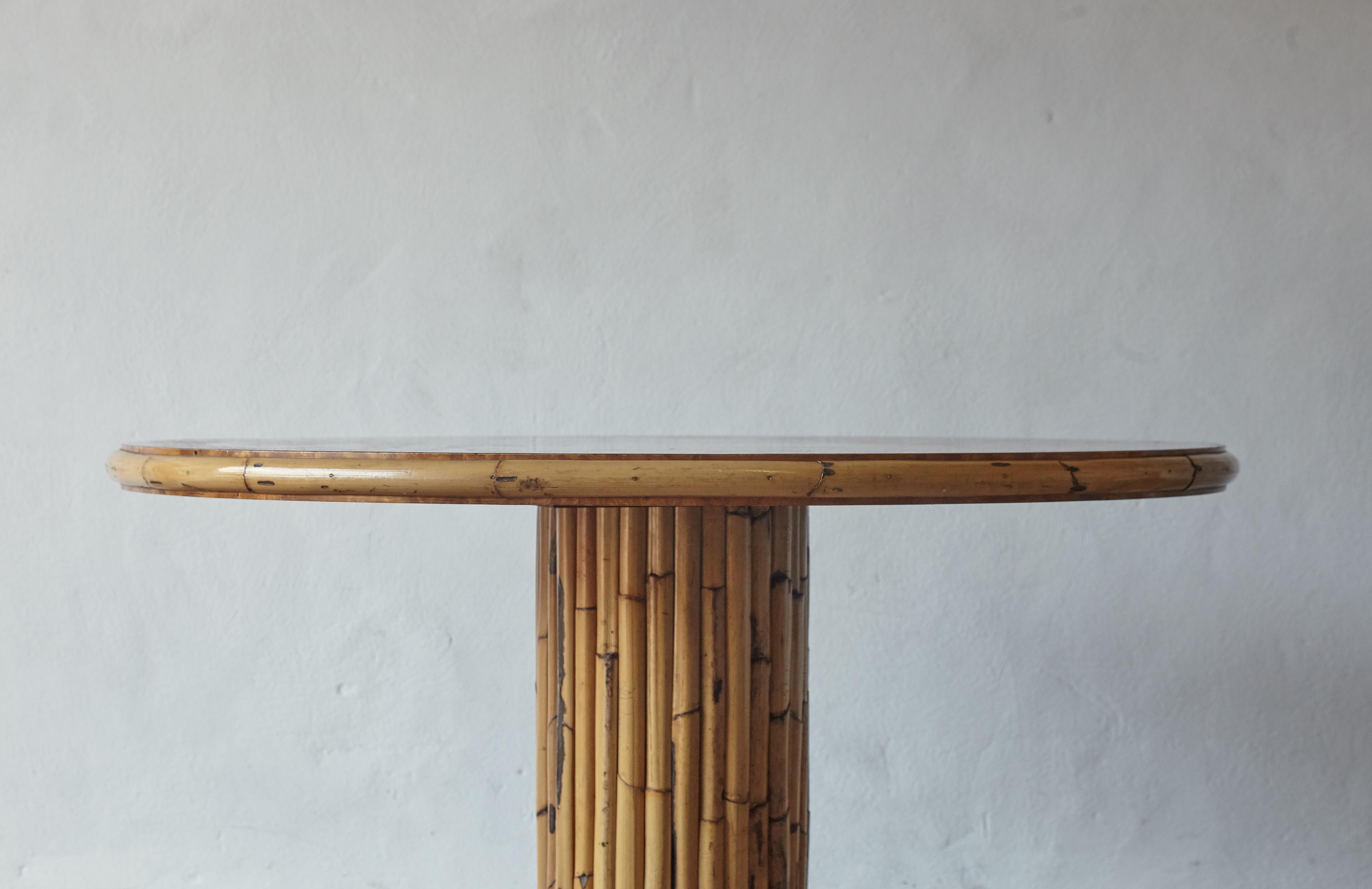 bamboo pedestal table