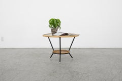Round Bamboo and Glass Side Table by Rohe Noordwolde