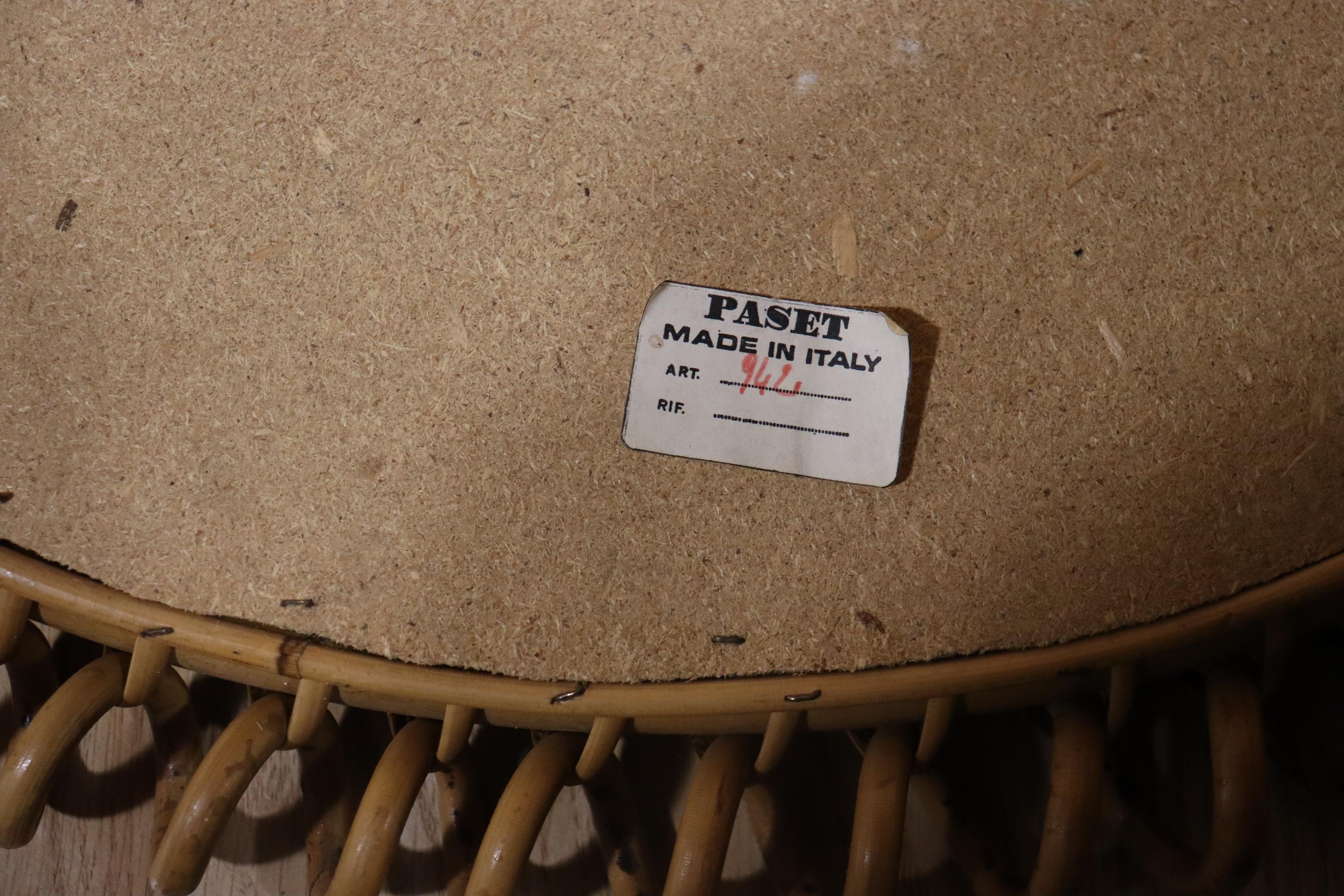 Round Bamboo And Rattan Mirror By Franco Albini 1960 en vente 1