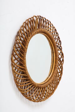 Round Bamboo Wall Mirror
