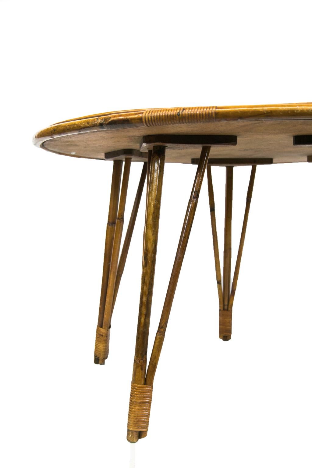 English Round Bamboo Table