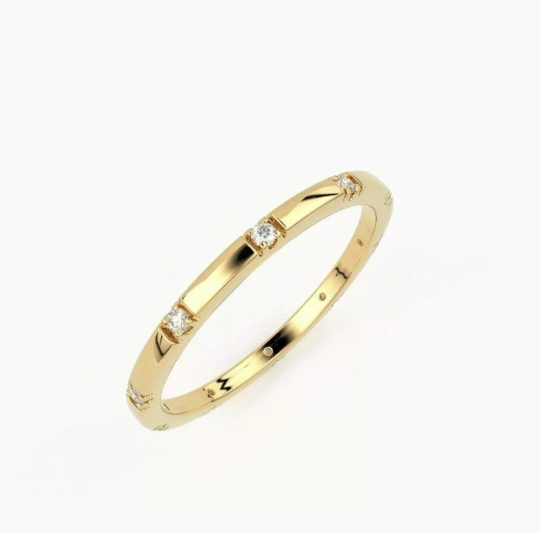 Taglio rotondo Anello rotondo con diamante in oro 14k Anello con pietra di nascita Anello regalo di compleanno Anello con diamante in vendita
