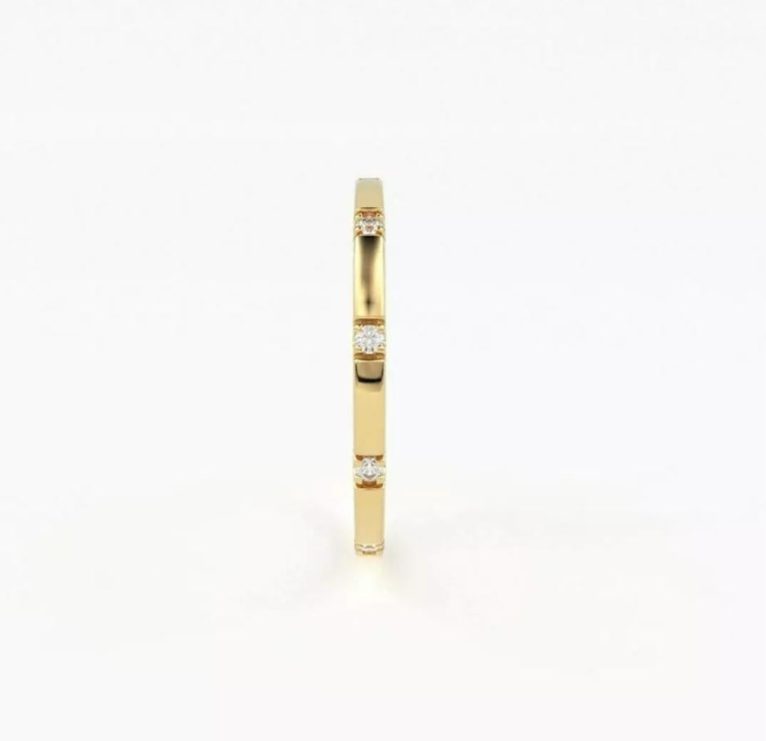Anello rotondo con diamante in oro 14k Anello con pietra di nascita Anello regalo di compleanno Anello con diamante in vendita 2