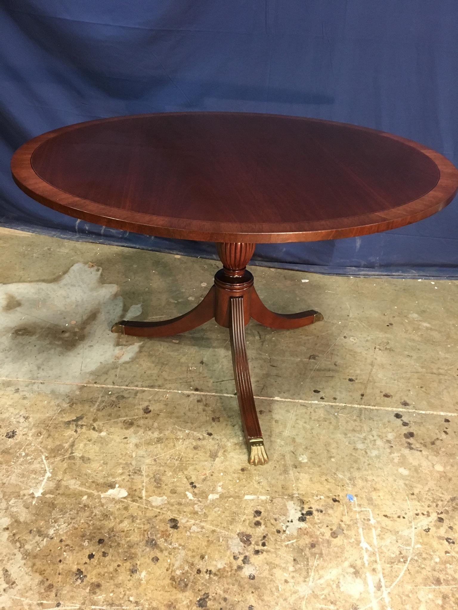 Round Banded 48 inch Mahogany Georgian Style Accent Foyer Table by Leighton Hall 4
