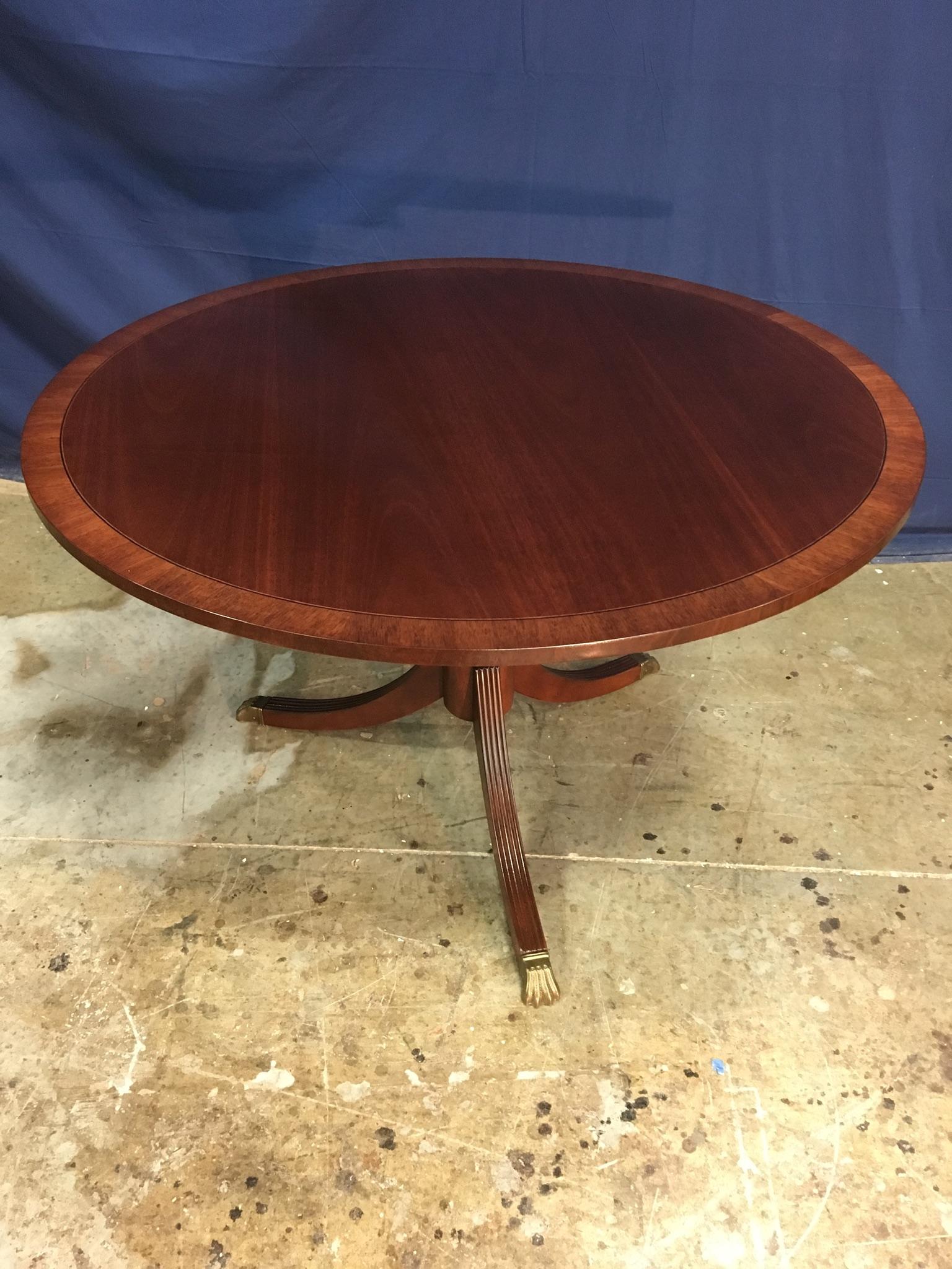 Round Banded 48 inch Mahogany Georgian Style Accent Foyer Table by Leighton Hall 3