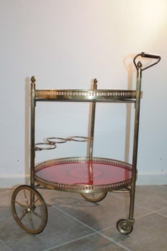 Round bar cart 1950s Italian design