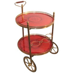 Round bar cart 1950s Italian design 