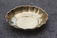Round Baroque Scalloped Tray in Solid Brass, 1970s Italian Design