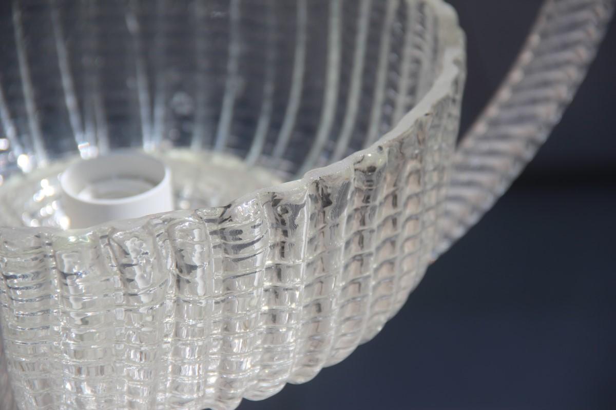 Brass Round Barovier Ceiling Lamp Lantern Murano Art Glass Midcentury Italian Design 