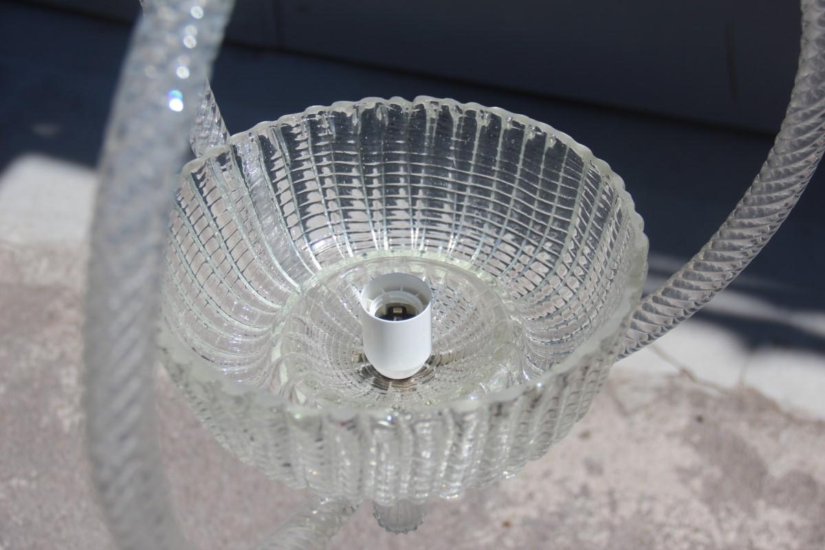 Round Barovier Ceiling Lamp Lantern Murano Art Glass Midcentury Italian Design  1