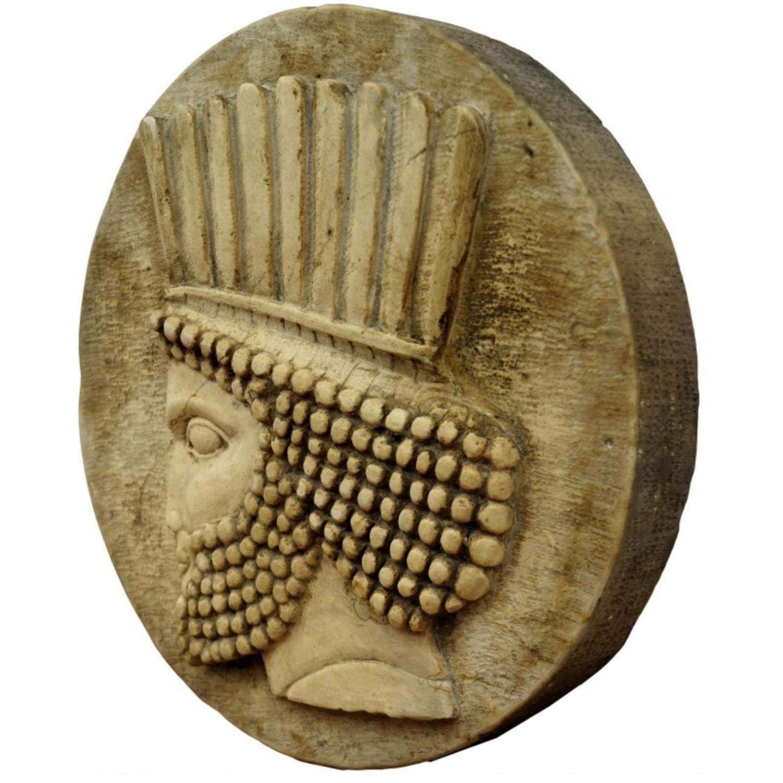 ROUND BAS-RELIEF OF PERSEPOLI PERSIA IN STONE late 19th Century
This roundel is part of a series of roundels inspired by wonderful ancient Greek coins.
Freely reproduced from a Thracian coin, Lysimachus, stater, mint uncertain, 306-305 BC.