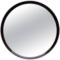 Miroir rond en bois de hêtre Italie, vers les années 1960