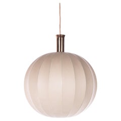 Round Beige Hanging Lamp from Sweden, 1960s
