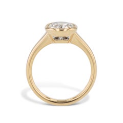Round Bezel Diamond Yellow Gold Engagement Ring