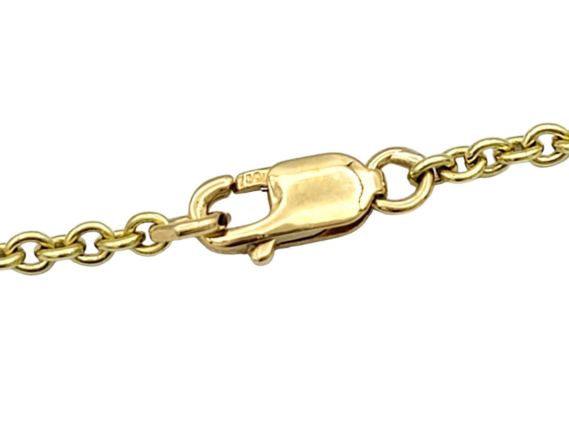Halskette aus 18 Karat Gelbgold mit runden Diamanten und Rubinen in Lünettenfassung im Angebot 1