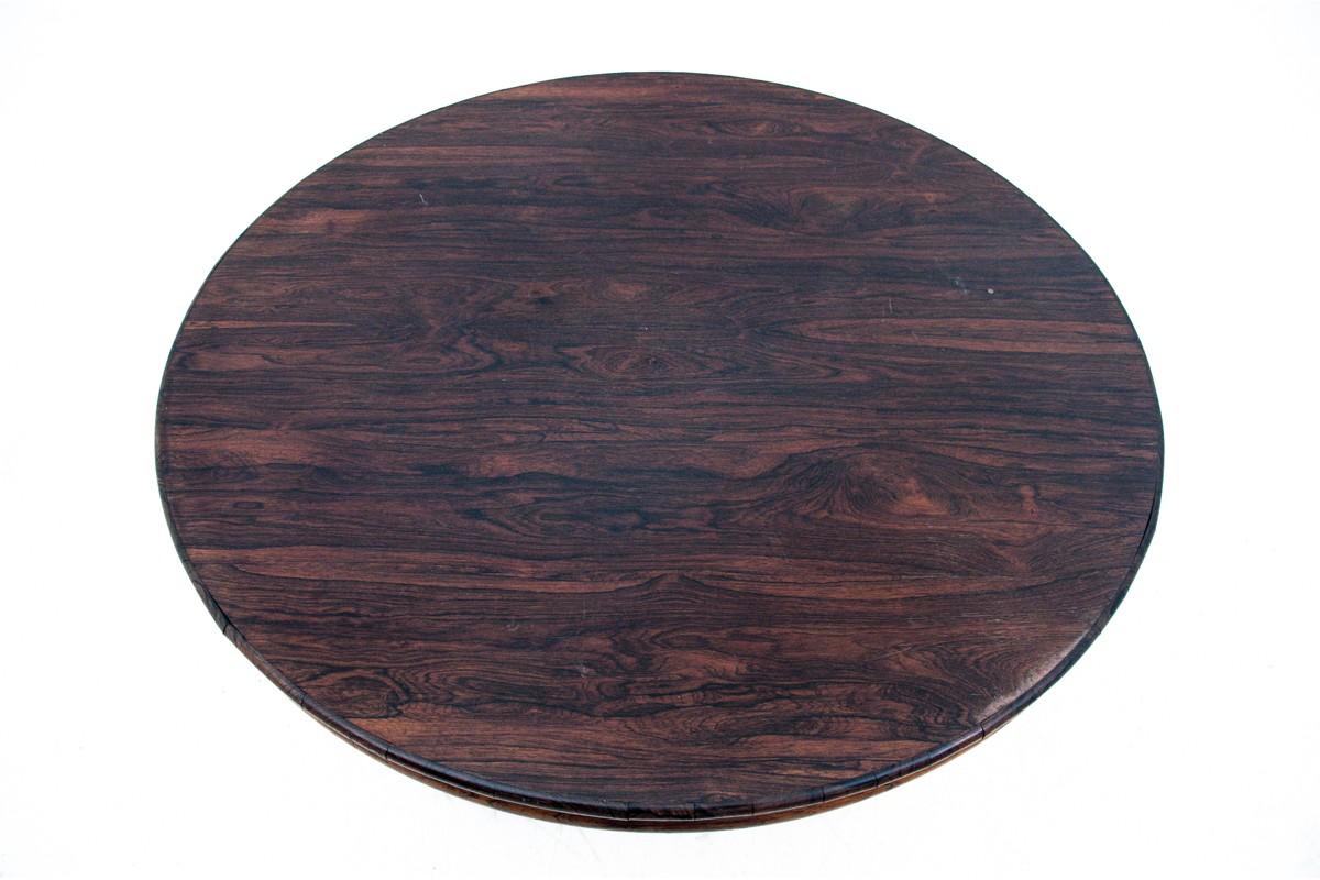 Danish Round Biedermeier Rosewood Table, Northern Europe, Late 19th Century
