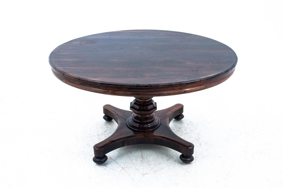 Round Biedermeier Rosewood Table, Northern Europe, Late 19th Century 3