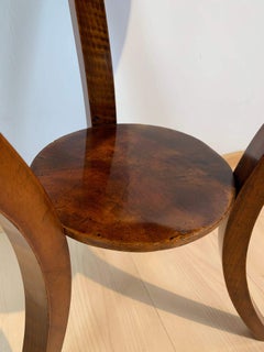 Round Biedermeier Sewing / Side Table, Walnut Veneer, South Germany circa 1820