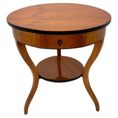 Round Biedermeier Table, Cherry Wood, South Germany circa 1820