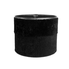 Round Black Shearling and Leather Storage Bin by Moses Nadel