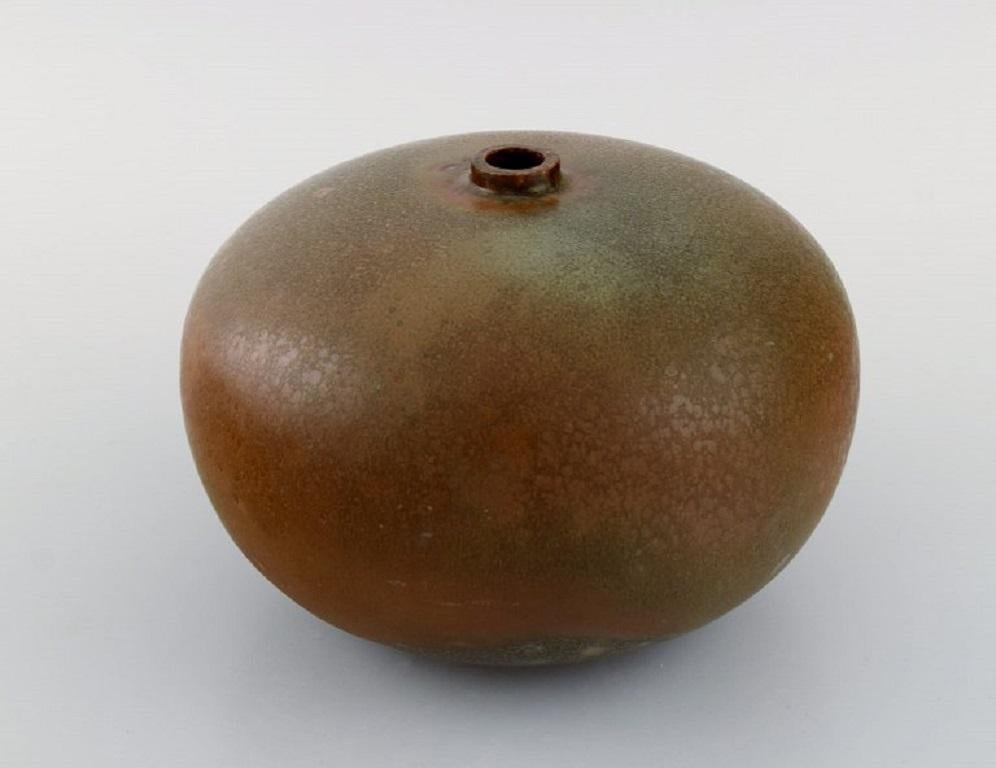 Danish Round Bing & Grøndahl Vase in Glazed Stoneware, 1920s/30s For Sale