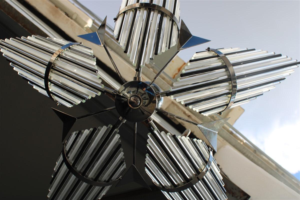 Lampadario rotondo bianco e nero italiano minimalista Sciolari Design 1980 In condizioni buone in vendita a Palermo, Sicily