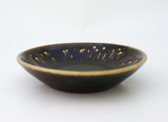 Round Black Bowl - Carl-Harry Stålhane - Rörstrand Atelier - Mid-20th Century