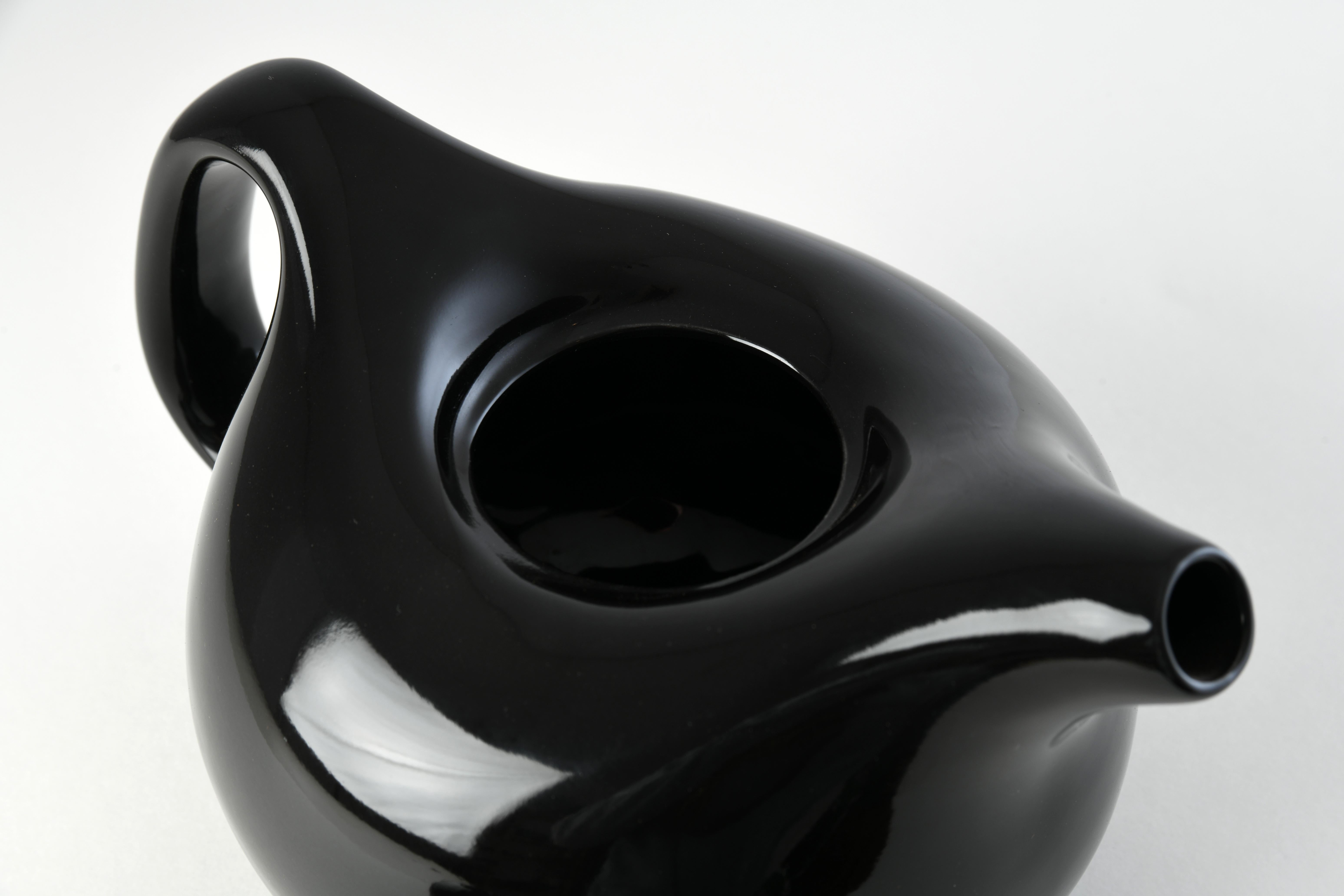 Ceramic Round black ceramic teapot, Kahler Denmark designed by J. List Amstrup For Sale