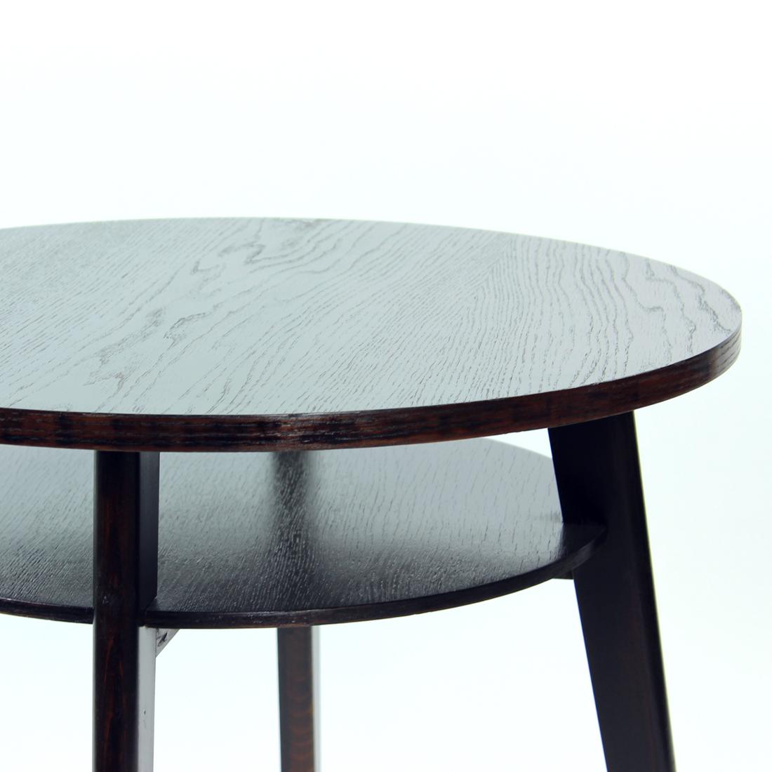 Tchèque Table basse ronde noire, Tchécoslovaquie, années 1960 en vente