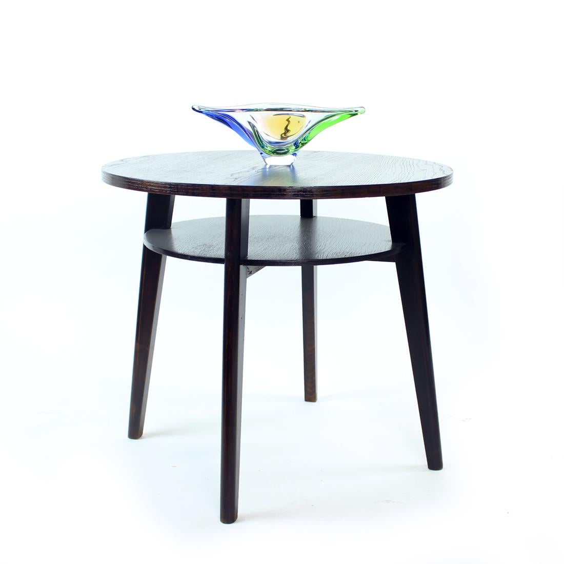 Mid-20th Century Round Black Coffee Table, Czechoslovakia 1960s For Sale