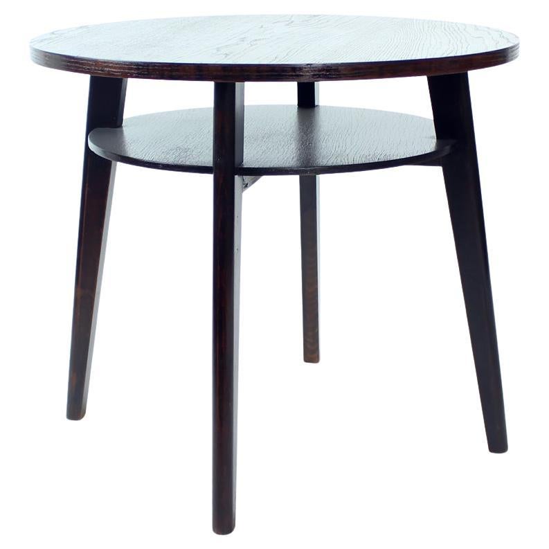 Round Black Coffee Table, Czechoslovakia 1960s For Sale