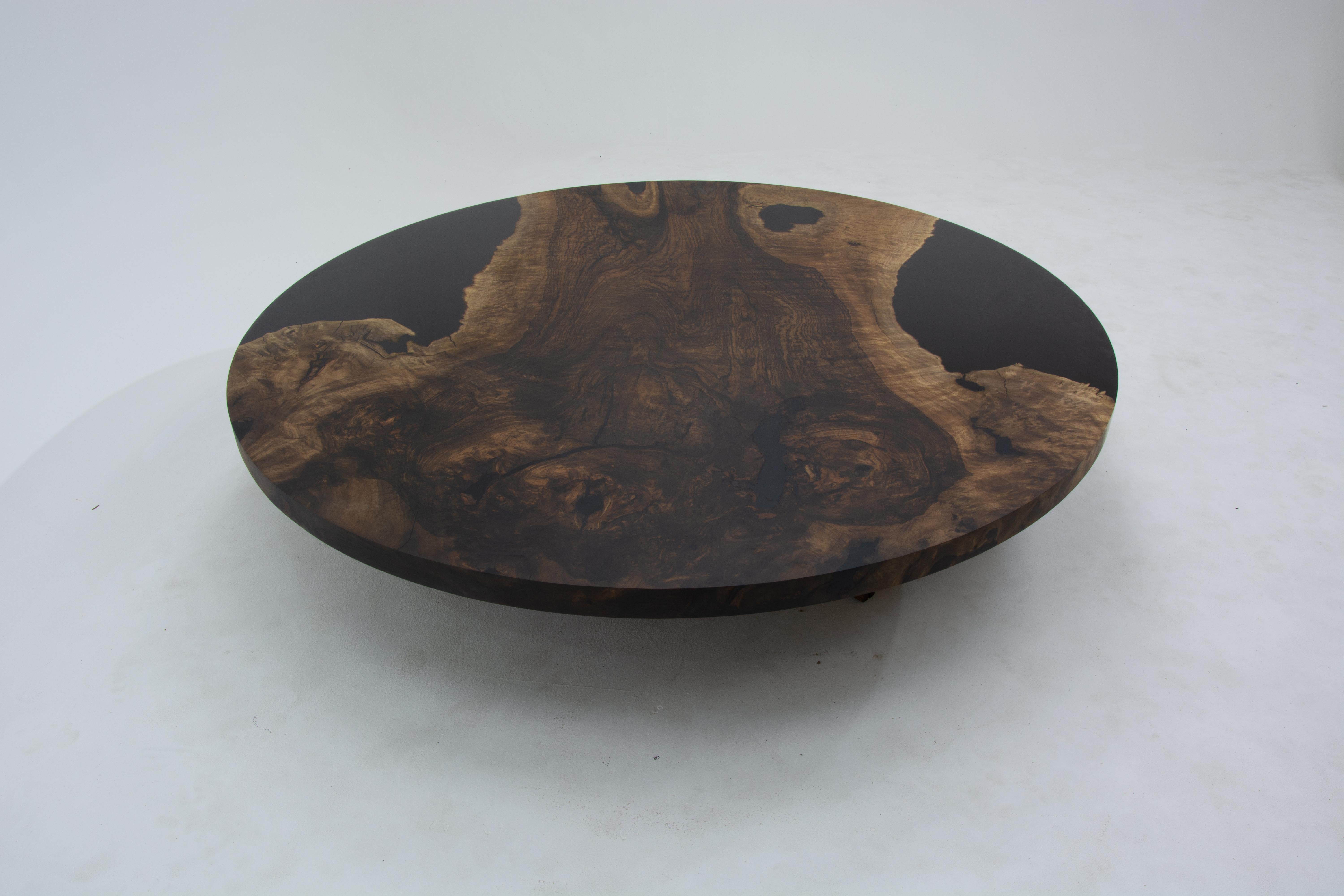 Round Black Coffee Table - Epoxy Resin Custom Table For Sale 1