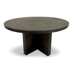 Runder schwarzer Beton-Couchtisch Moon