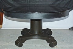 Round Black Empire Style Center Pedestal Dining Table
