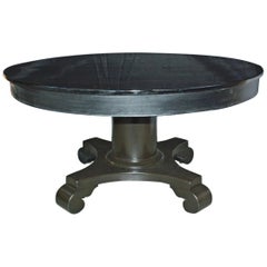 Round Black Empire Style Center Pedestal Dining Table