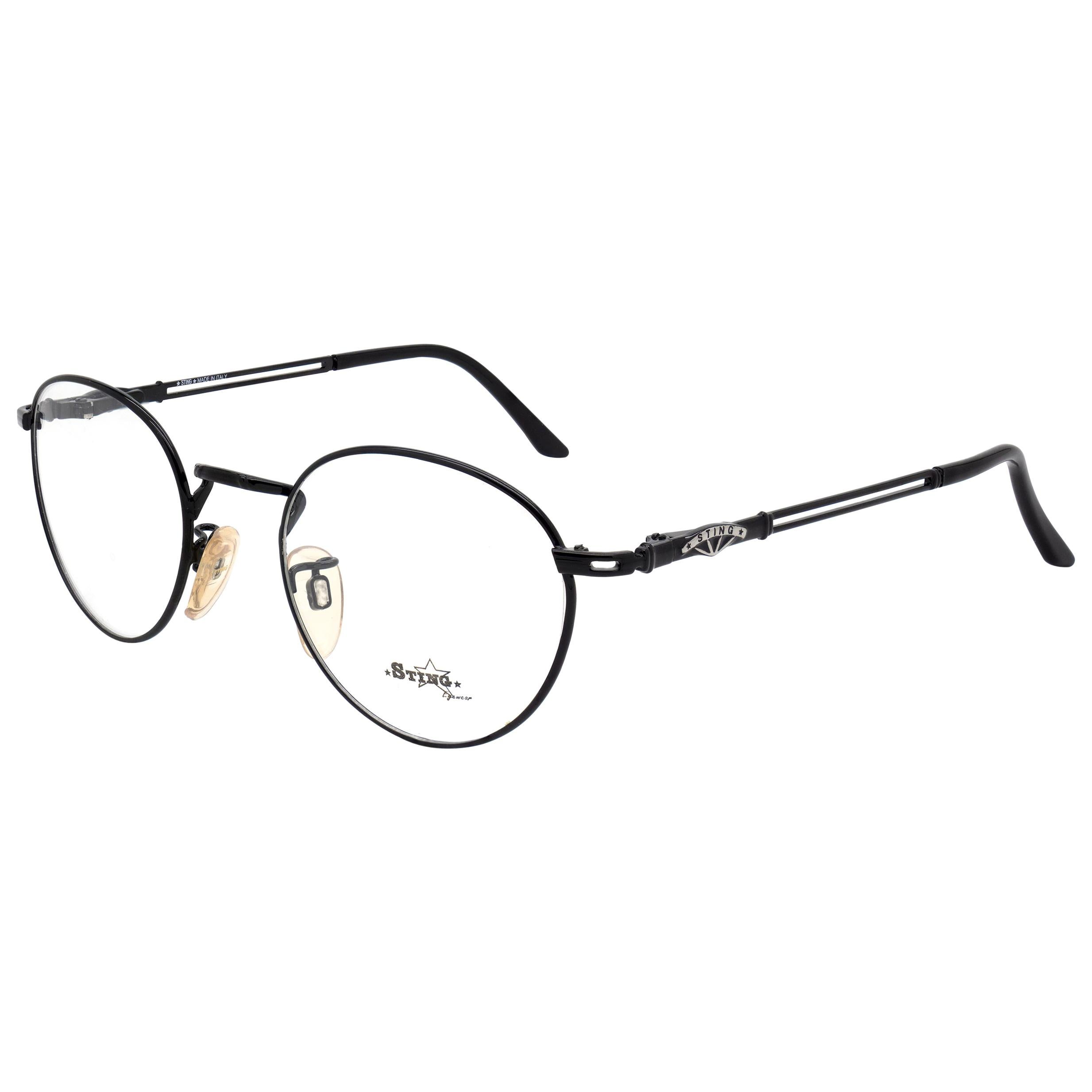 Round black eyeglasses frame by Sting, Italy 90s For Sale at 1stDibs