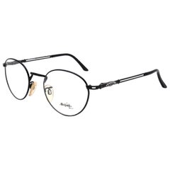 Retro Round black eyeglasses frame by Sting, Italy 90s