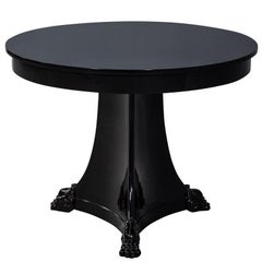 Round Black Lacquer Guéridon Table