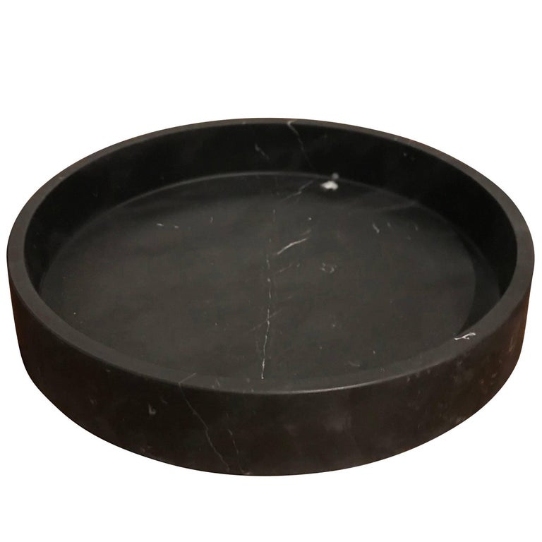 Round Black Marble Bowl, Italy, Contemporary For Sale