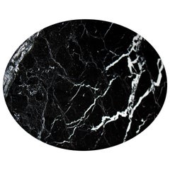 Handmade Rounded Black Marquina Marble Cheese Plate