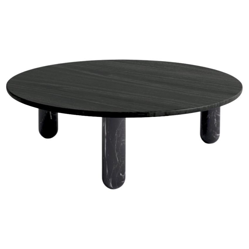 Round Black Marble "Sunday" Coffee Table, Jean-Baptiste Souletie For Sale