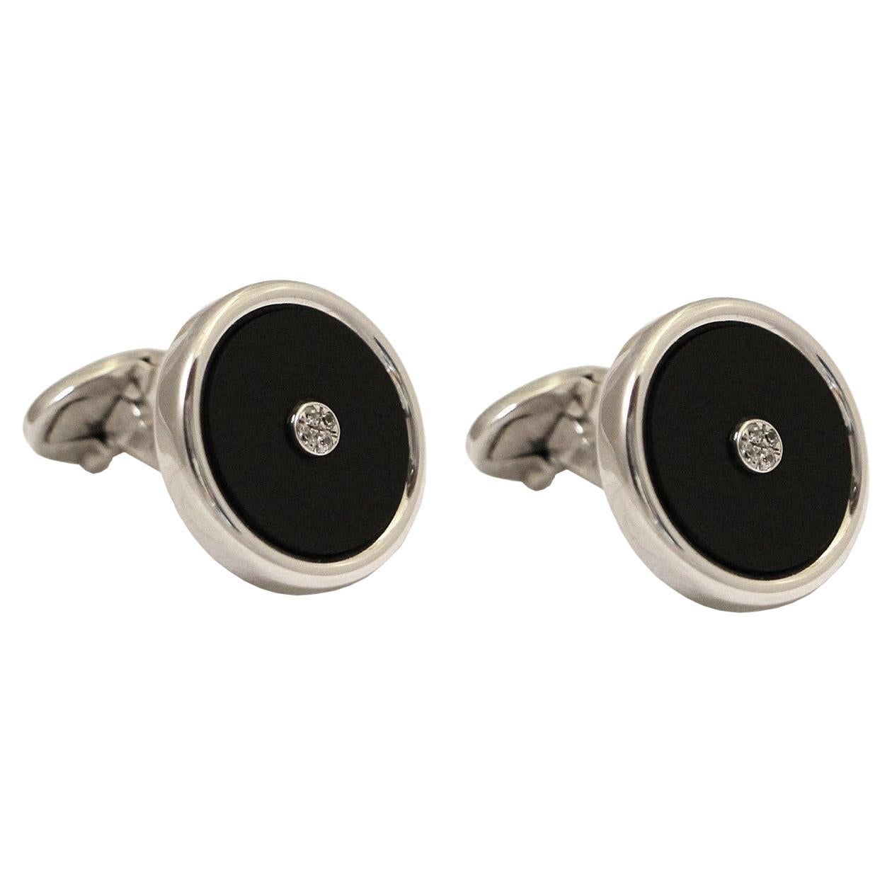 **REDUCED** Rectangle Black And Silver Cufflinks by Onyx Art CK146 