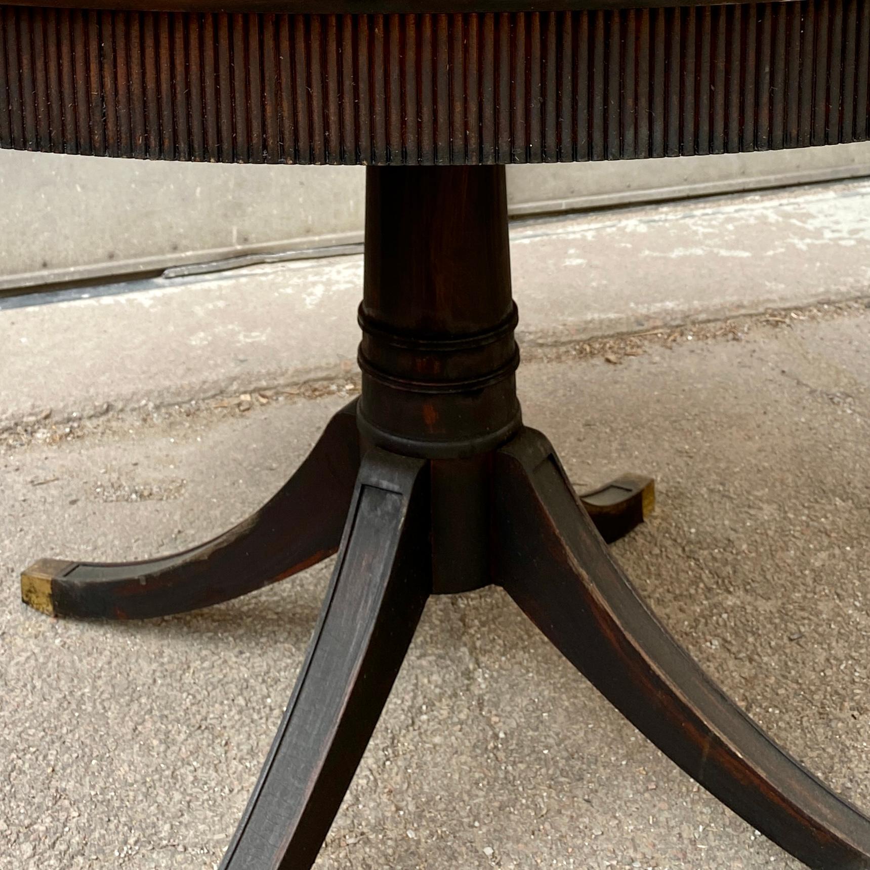 20th Century Round Black Pedestal Dining Table, Sweden 1920 For Sale