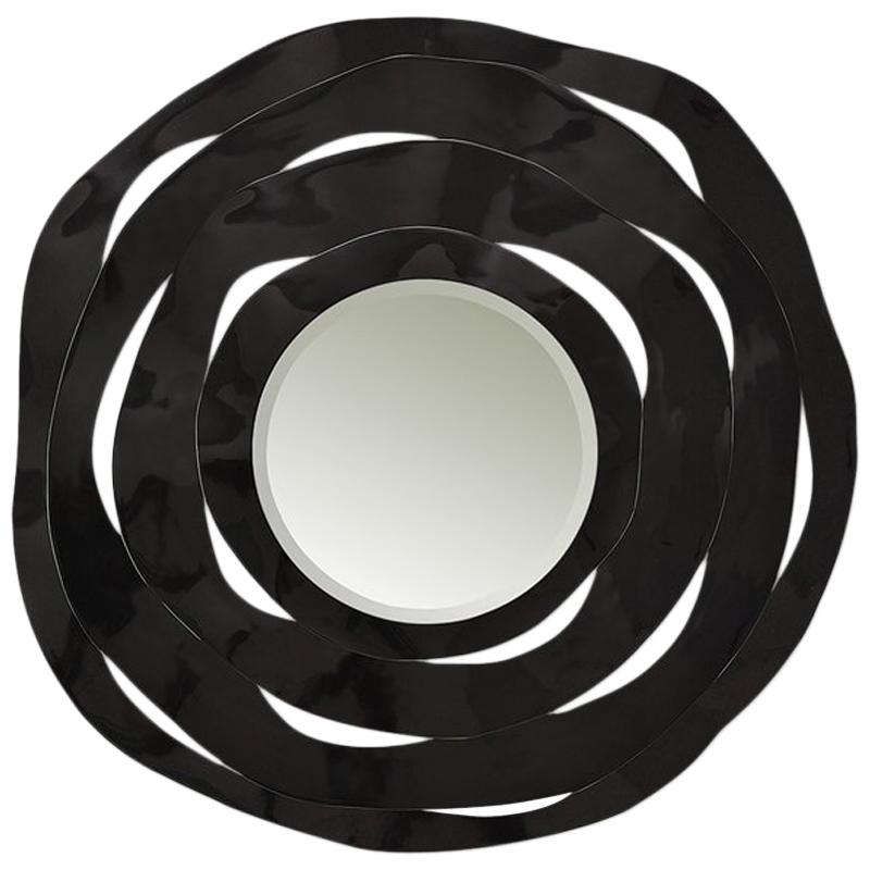 Miroir rond à ruban noir en vente