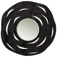 Round Black Ribbon Mirror