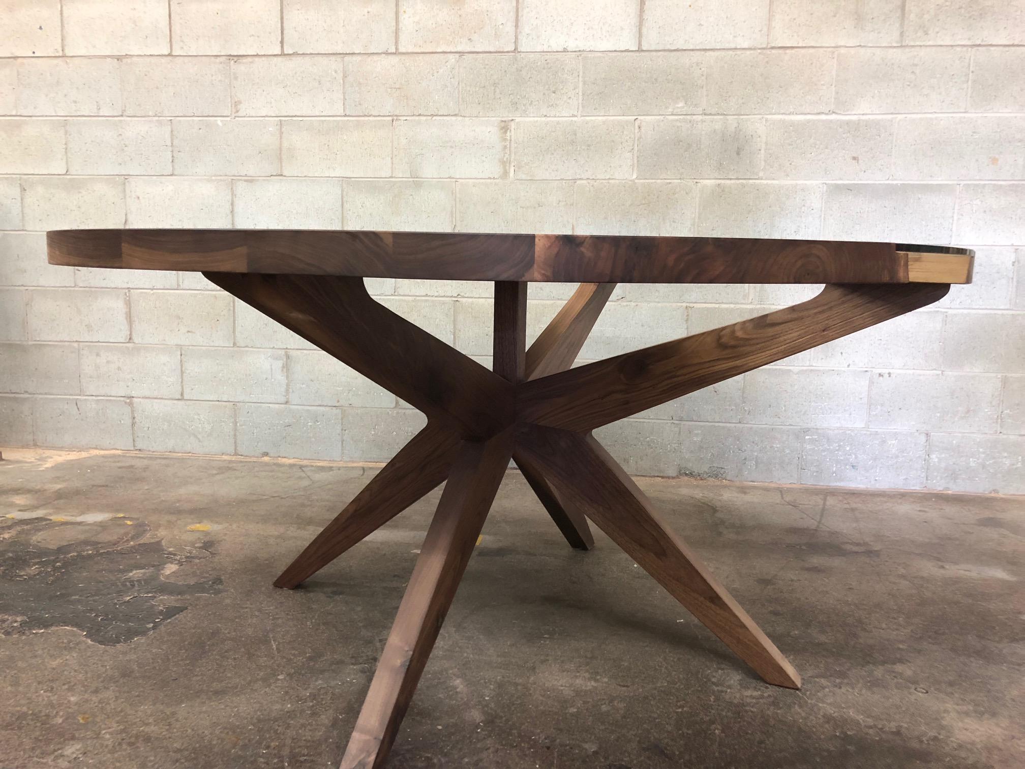 walnut round dining table