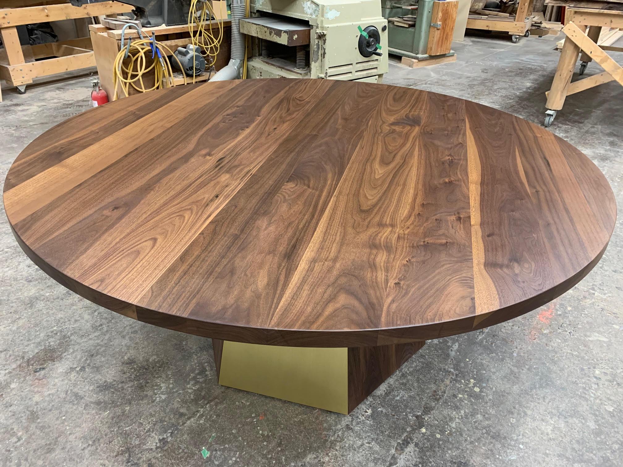 black walnut round dining table