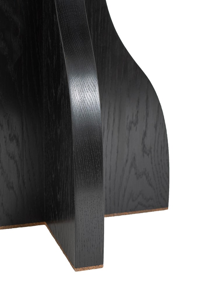 Round Blackened Oak Vase Side Table by Work At Hand For Sale at 1stDibs