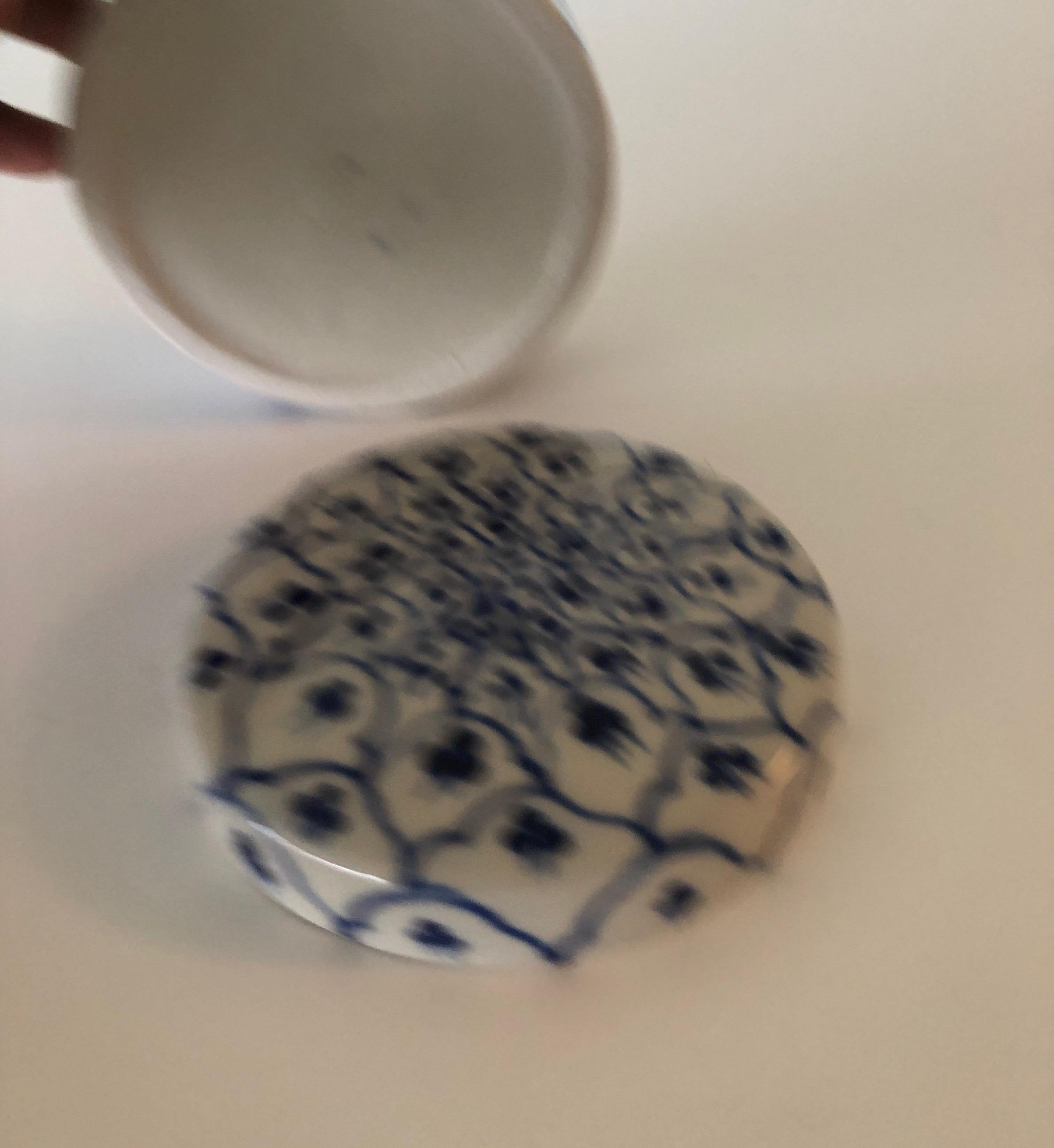 Chinese Round Blue and White Ceramic Decorative Box