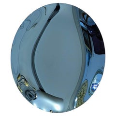 Round blue concave mirror, 90 cm